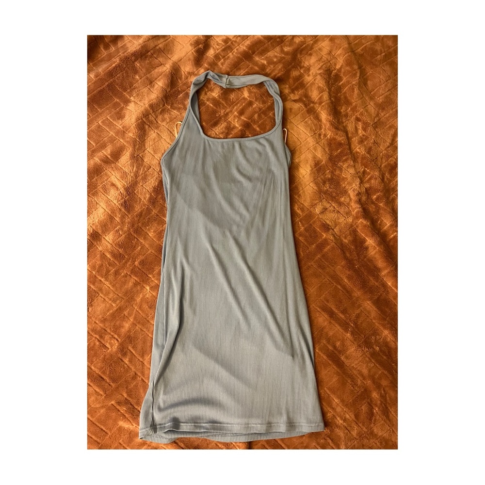 Stylish Blue Halter Dress